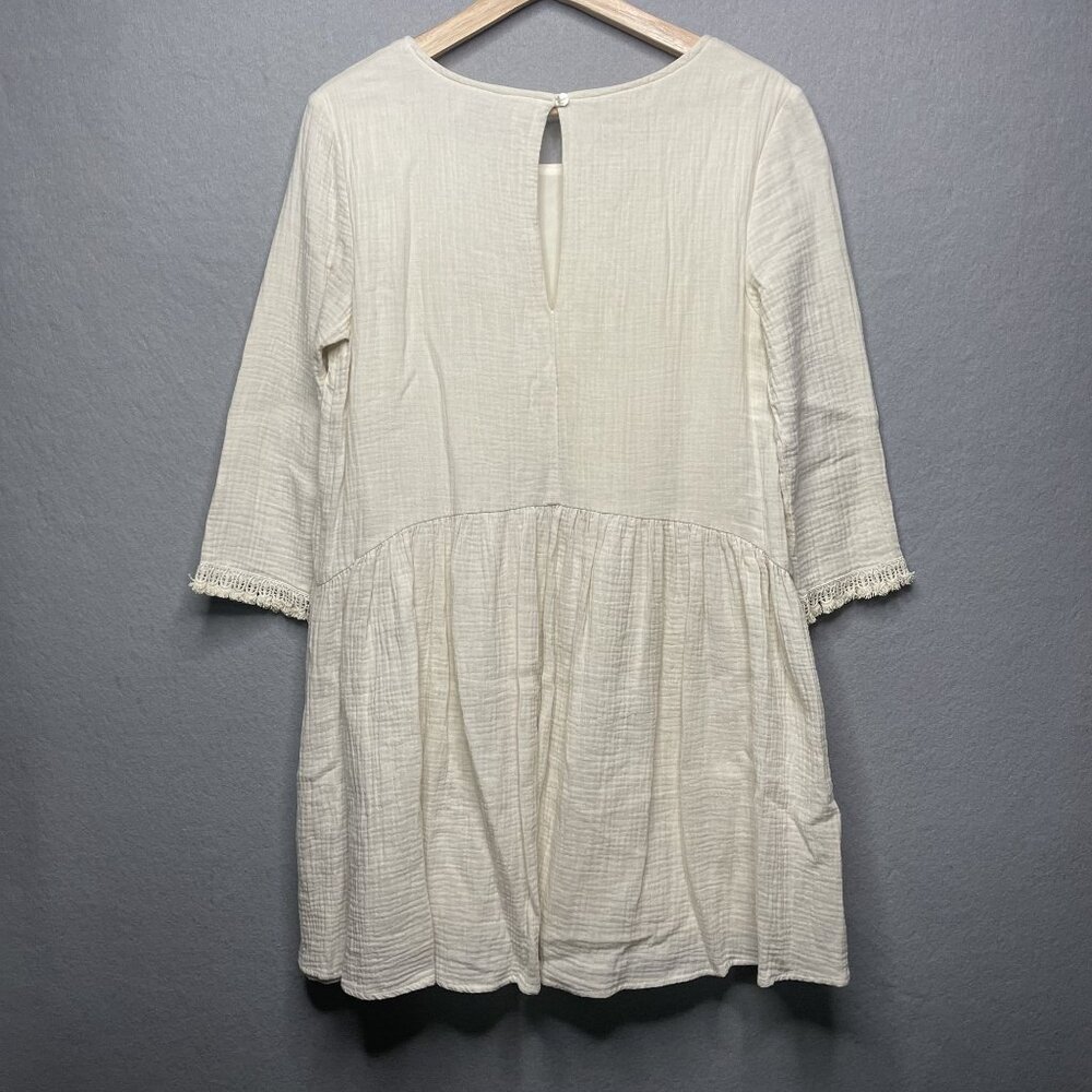 Anthropologie Eri + Ali Boho Pheasant Dress XXS Cream - Picture 4 of 6